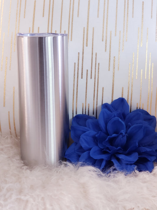 20 Oz Skinny Tumbler with Sliding Lid and Straw