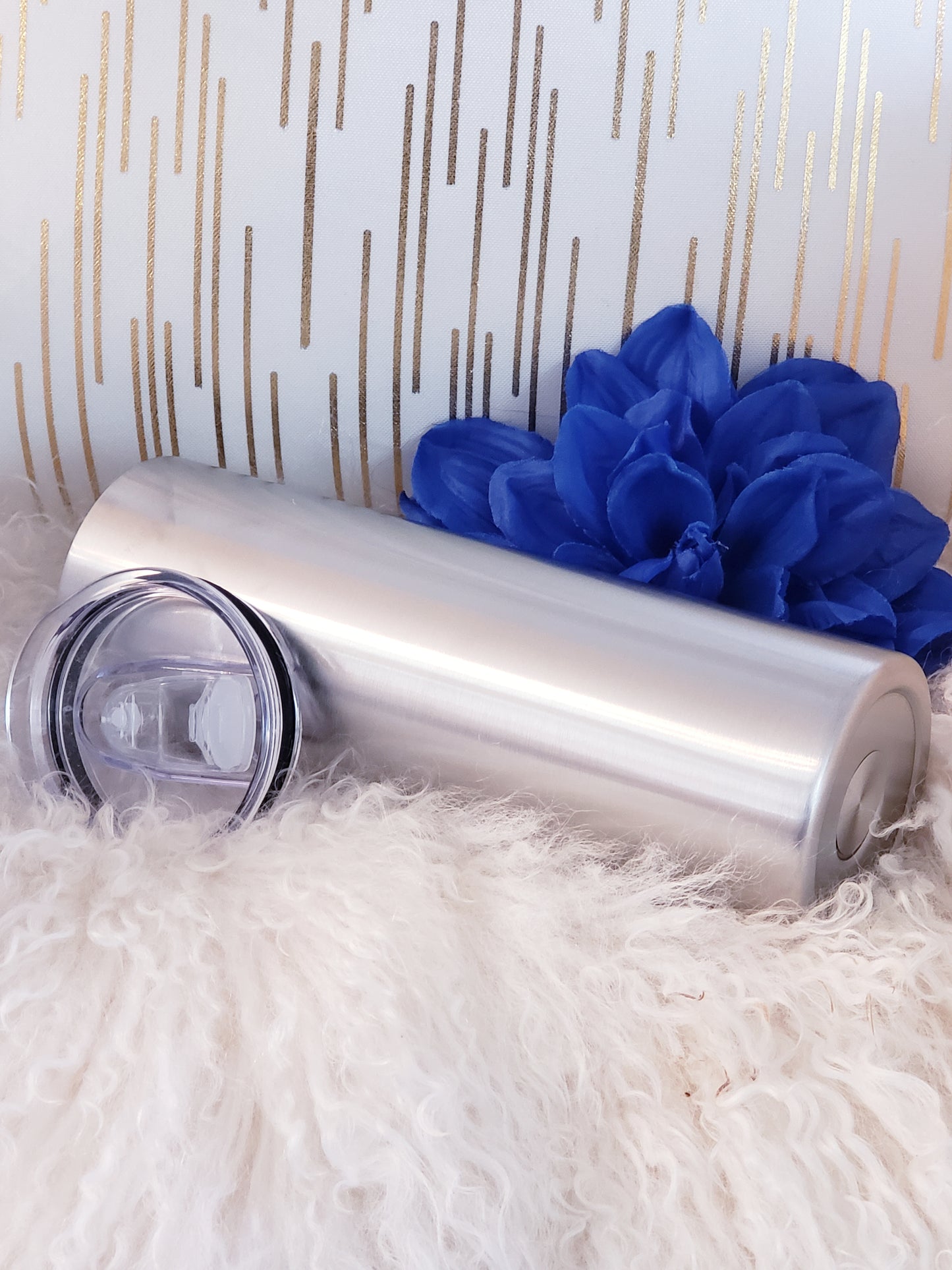20 Oz Skinny Tumbler with Sliding Lid and Straw